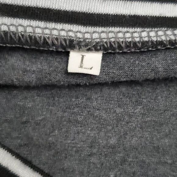 Mixed Media Tie Shirt Size Large Blouse - Picture 8 of 9